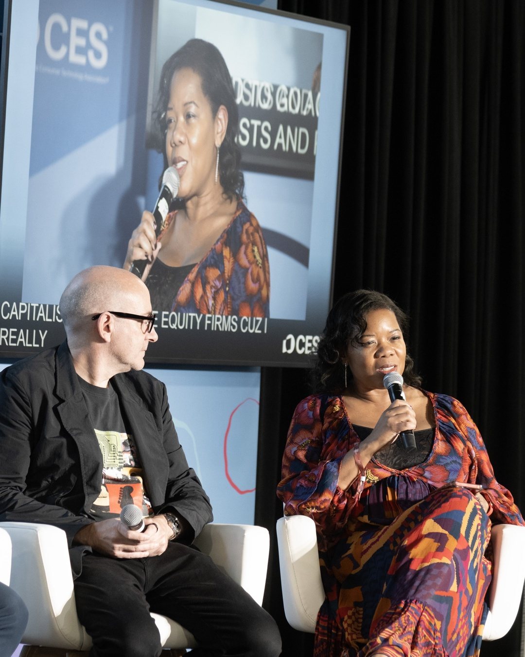 Lockie Andrews speaking on a panel at CES 2026